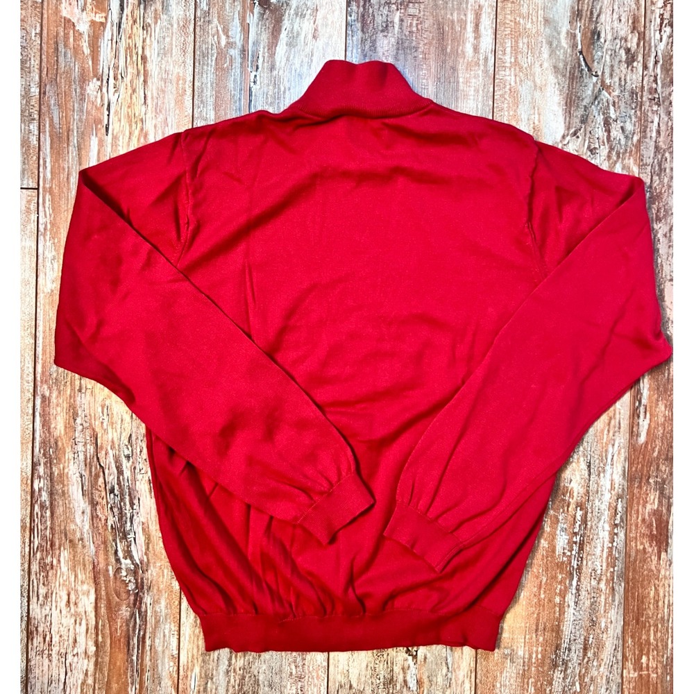 Vintage Talbots Red Turtleneck Sweater Womens Medium 100% Cotton‎